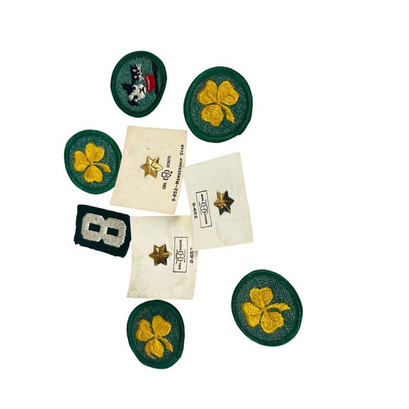 Vintage Girl Scout Patches & Pins - Membership Stars Clover Leaf Dog Badge Numbe - Picture 5 of 5